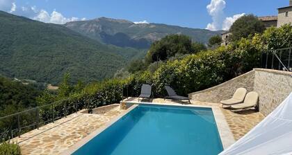 The Belvedere in Scheggino - A country house with a pool and a stunning view