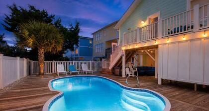 Birdie Dunes: 4BR 2BA, Holden Beach, Walk to Beach, Pool, EV Charger, Sleeps 10