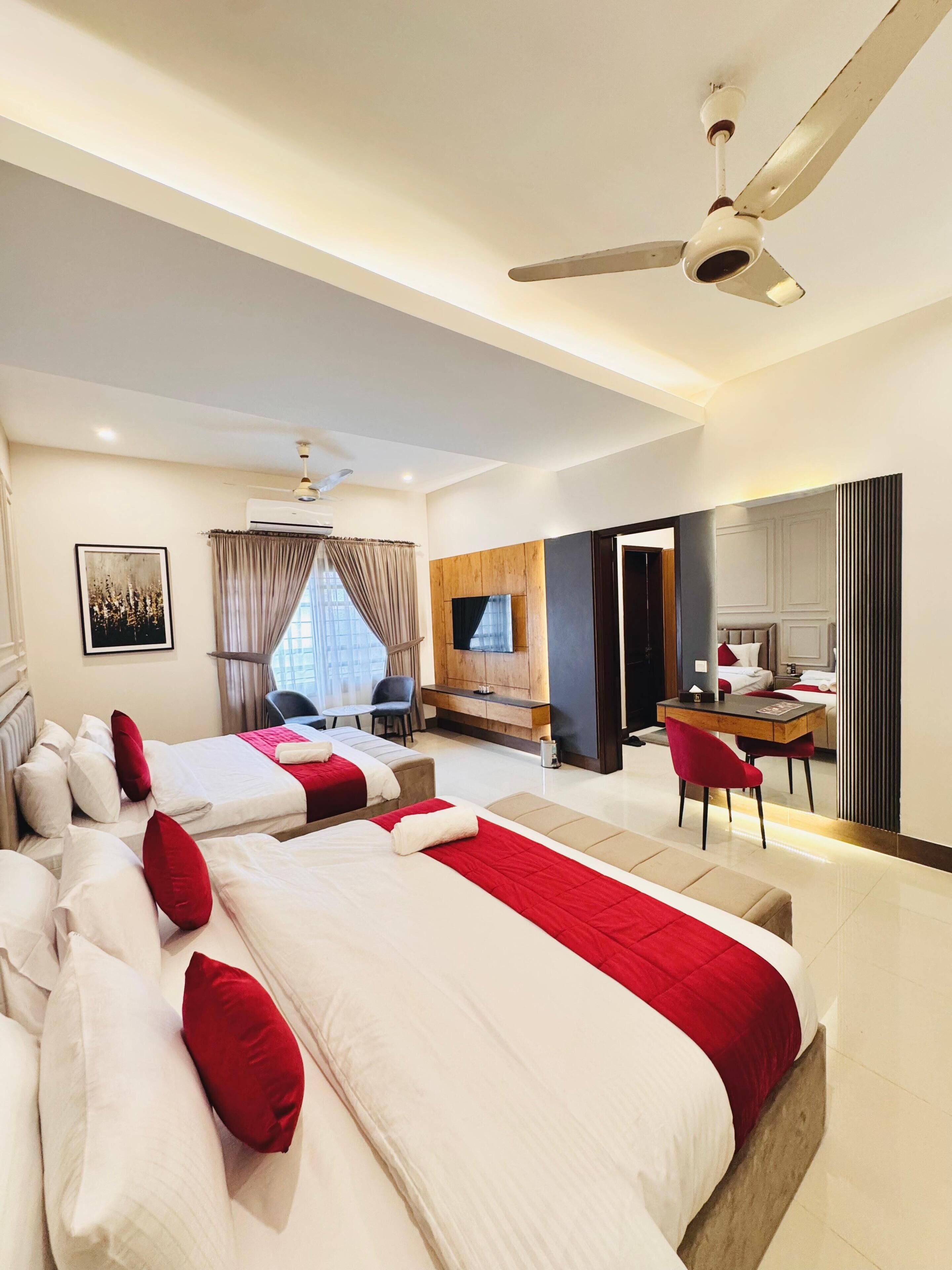 Standard Quadruple Room, Air conditioning | Desk, laptop workspace