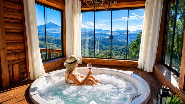 Cabana do Perau com Hidromassagem - Alfredo Wagner - SC | Baignoire à remous privée