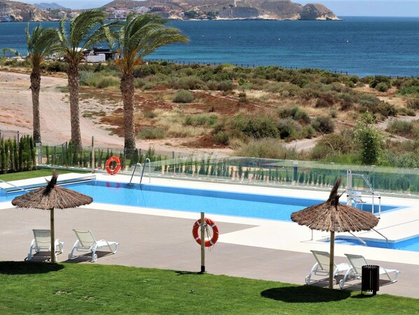 Pool - Comfortable apartment, sea view - 6 guests (San Juan de los Terreros)
