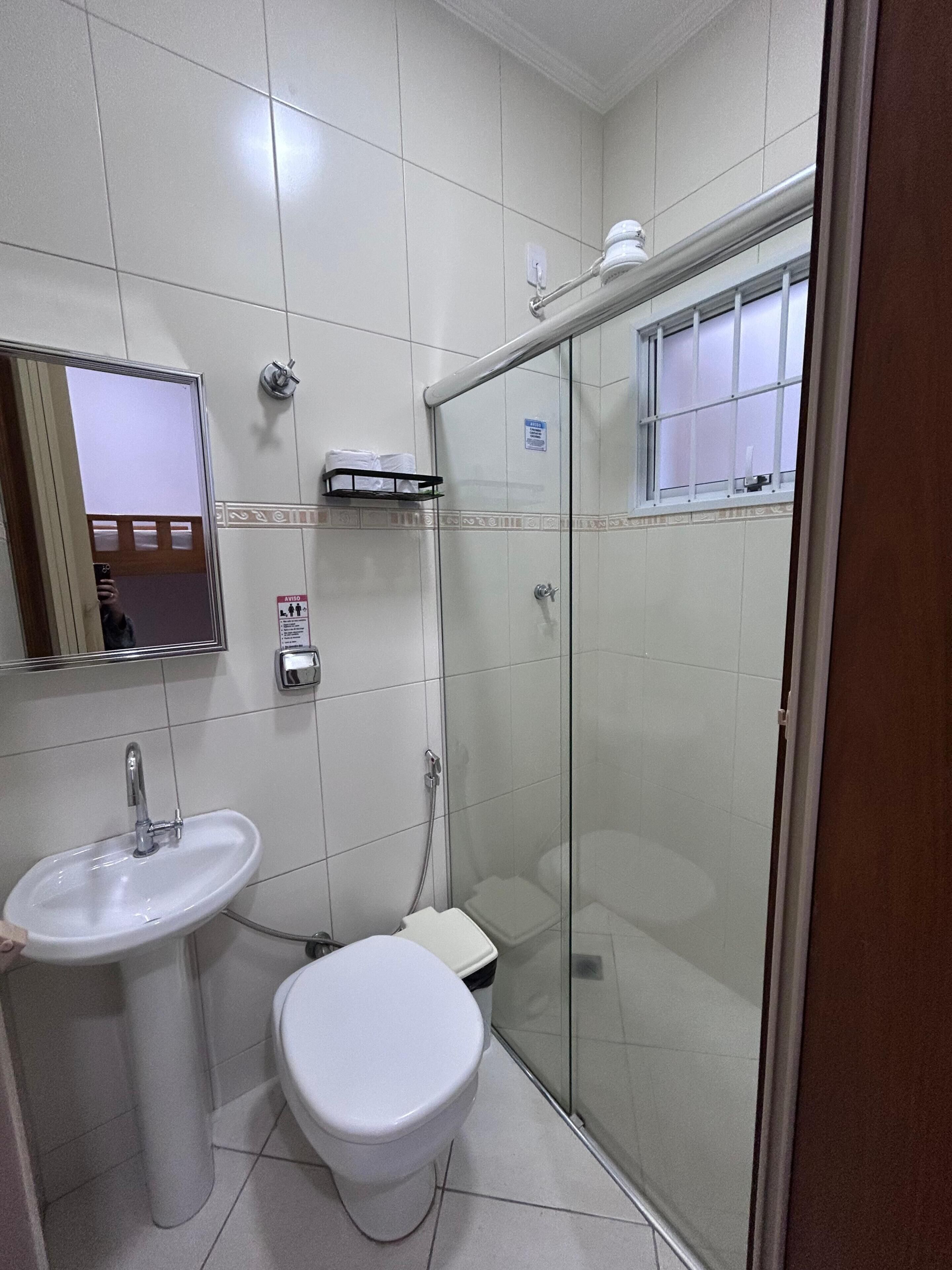 Twin Room | Bathroom | Shower, hair dryer, towels, soap
