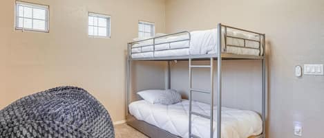 4 bedrooms, iron/ironing board, travel crib, WiFi