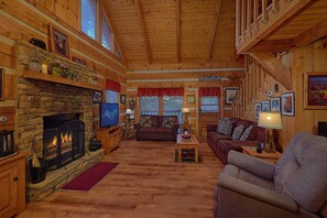 Living area - Just Barely Making It Cabin Rental (Wears Valley)