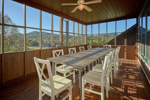Outdoor dining - Tranquility Cabin Rental (Wears Valley)