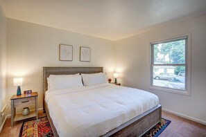 Bedroom #1 has a king bed and closet! - Pet-Friendly Madison Home with Laundry & AC (Madison)
