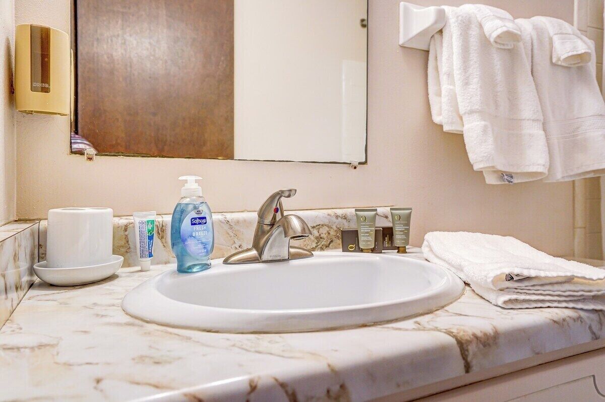 Complimentary soap and gel are included to get you started on your stay.