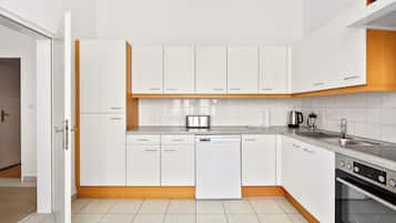 Deluxe Apartment, 3 Bedrooms, City View | Private kitchen | Coffee/tea maker, electric kettle