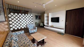 Cottage Premium, balcon, vue montagne | Coin séjour