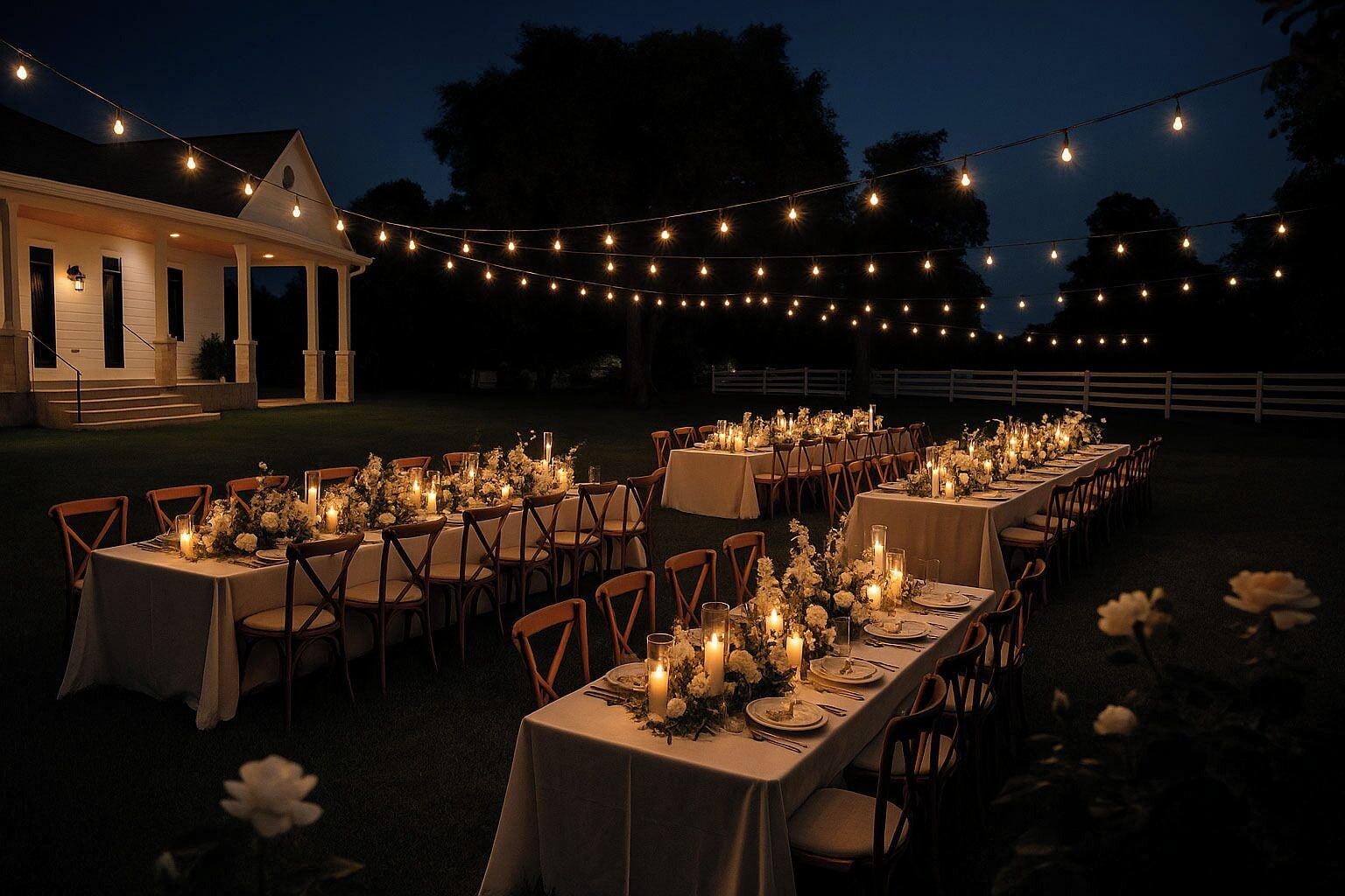 Outdoor banquet area