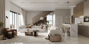 Superior Apartment, 2 Bedrooms, Balcony, City View | Living area - Quao Realty - One Elm (Accra)