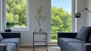 Smart TV y chimenea 