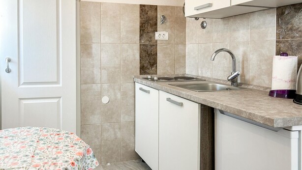 Coffee/tea maker, fridge, microwave, stovetop - Lovely apartment in Rogoznica with WiFi (Rogoznica)