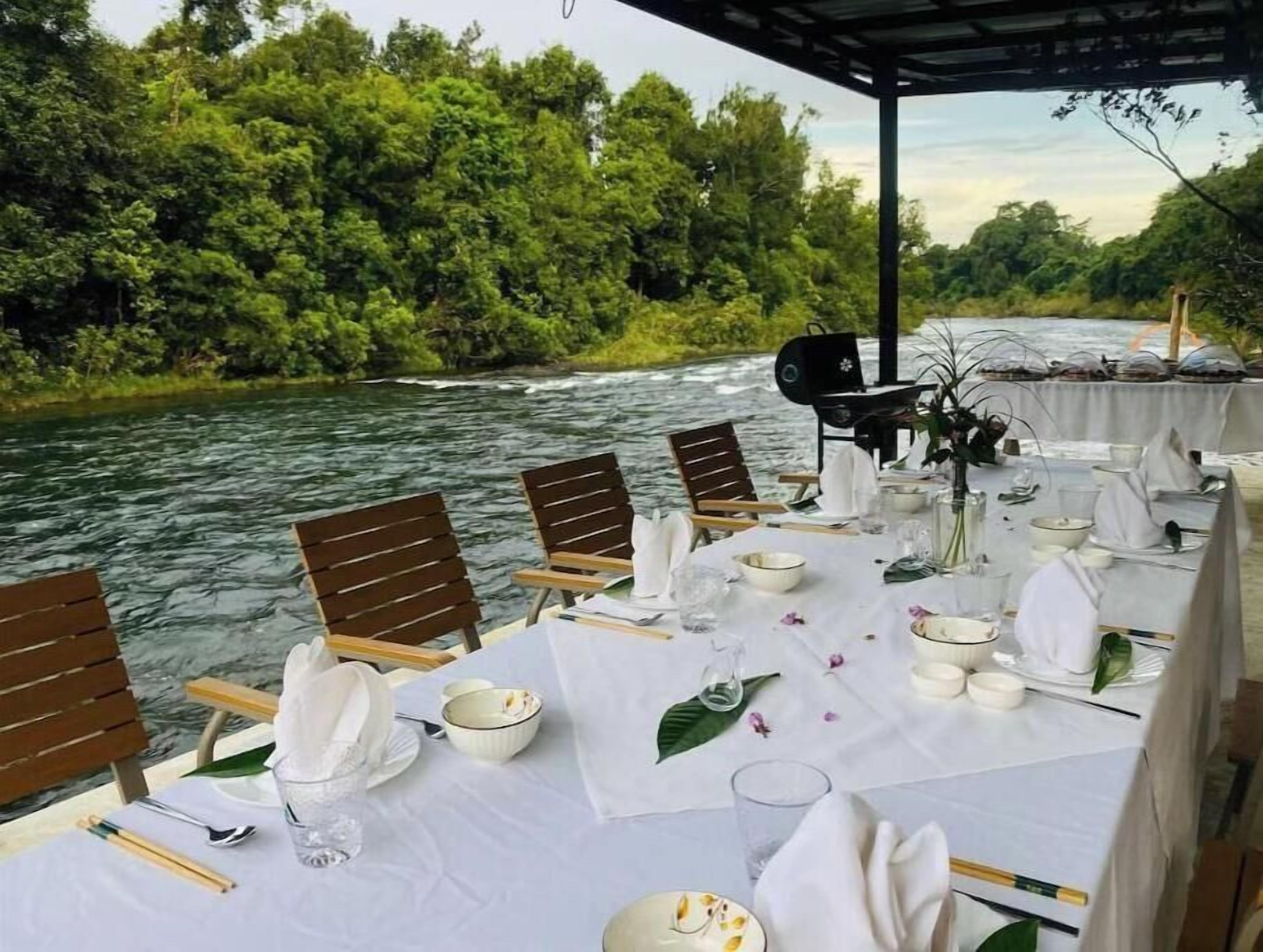 Outdoor banquet area