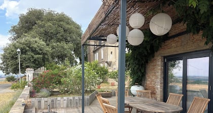 Rustic pet friendly 4 bedroom gite with all modern facilities and amazing views.