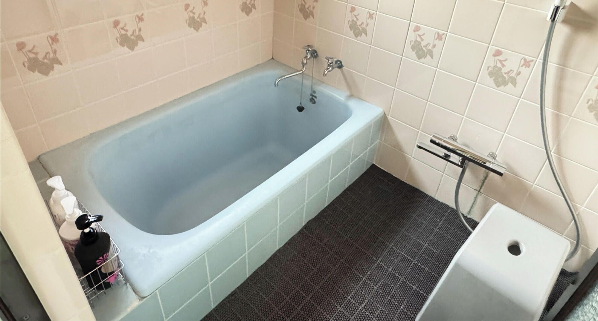 Un baño con bañera, ducha e inodoro.