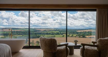 2 person wellness retreat, cabin set along a south-facing ridge in Scotland.