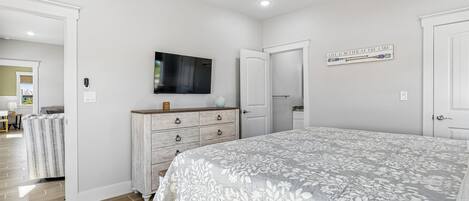 First Bedroom (Primary) - King Bed + Smart TV