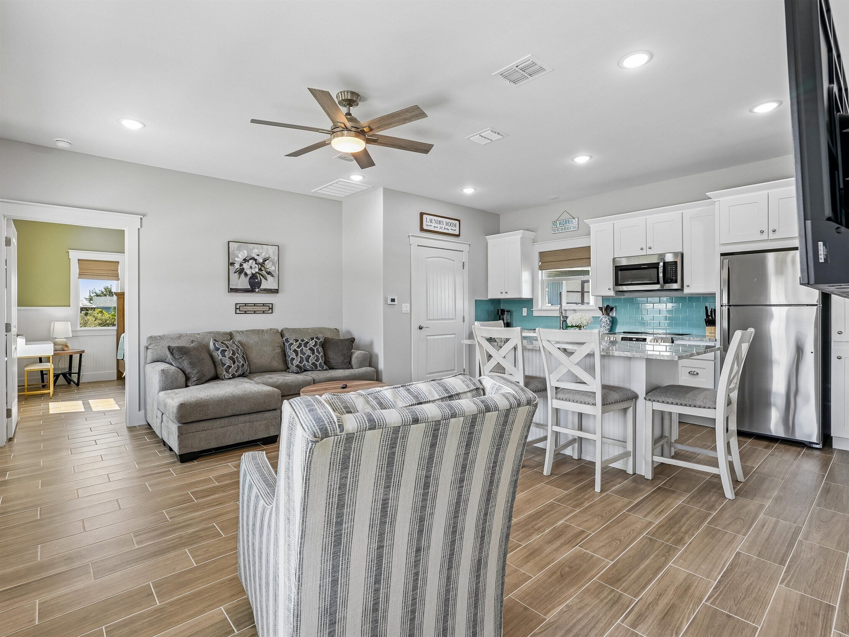 Open Concept Living Room, Kitchen, & Dining Area