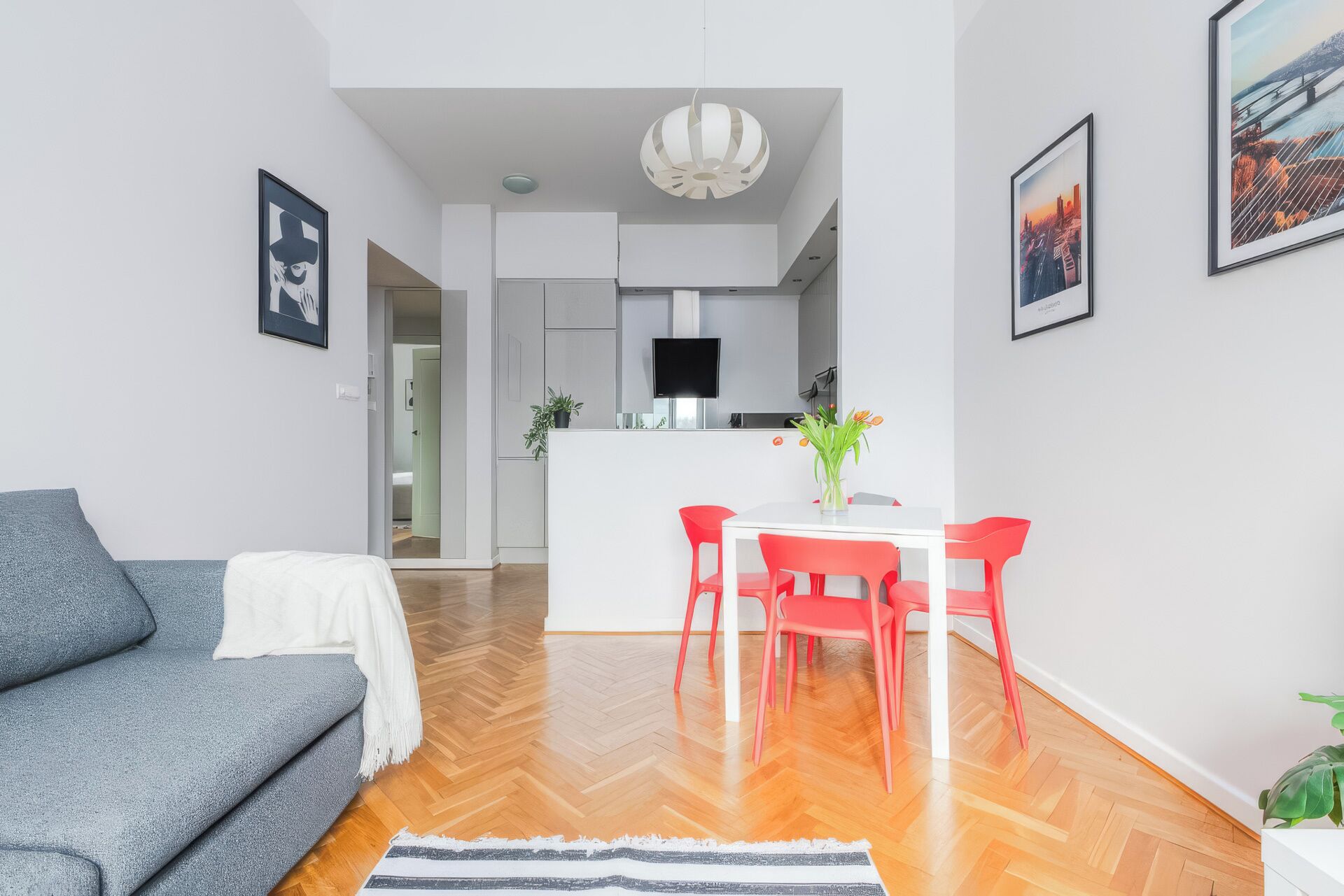 Apartment | Living area | 30-inch flat-screen TV with digital channels