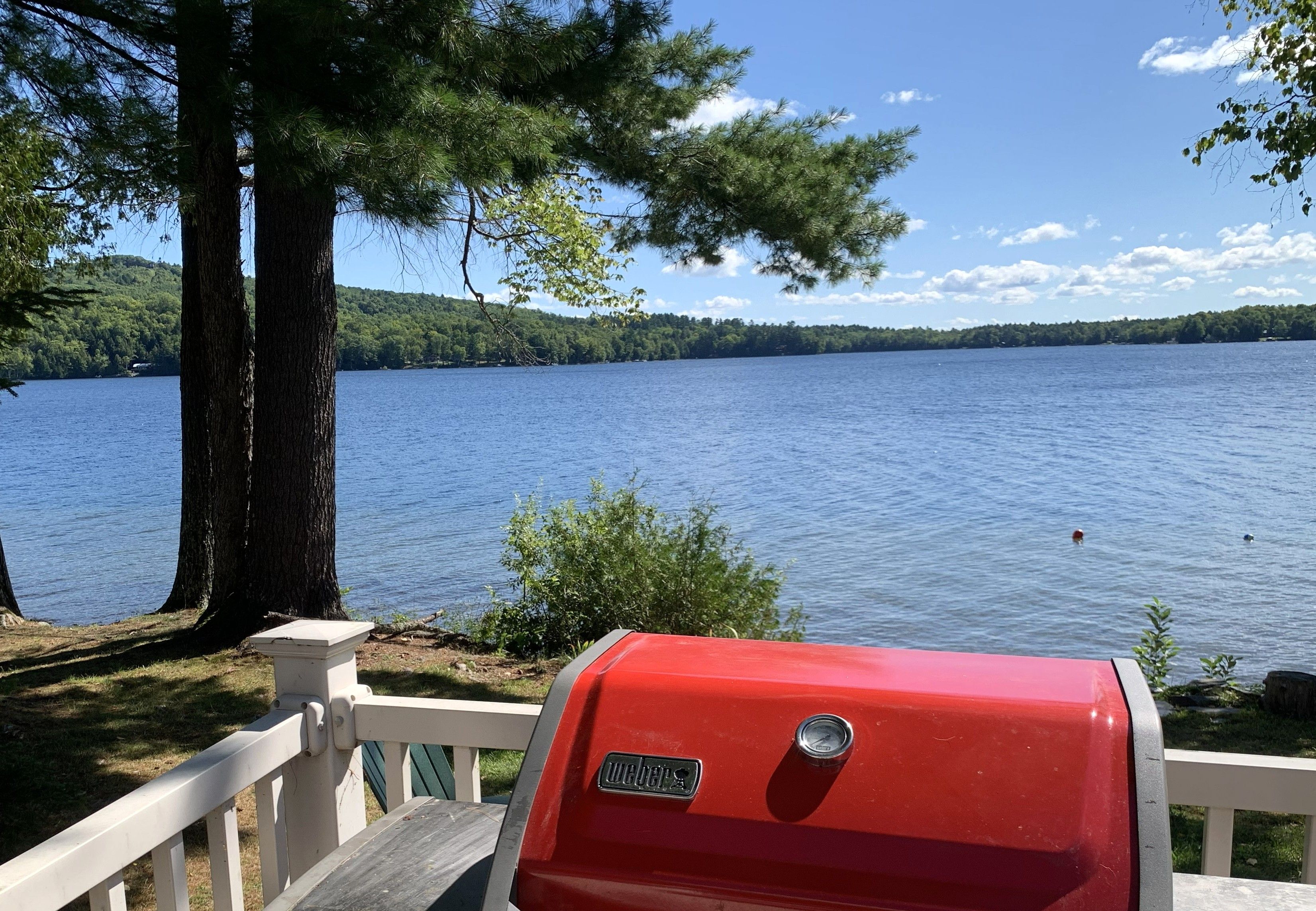 Grill with lake views