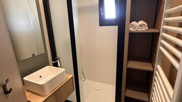 Hair dryer, soap, toilet paper