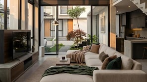 Vila família, vista para a piscina | Área de estar