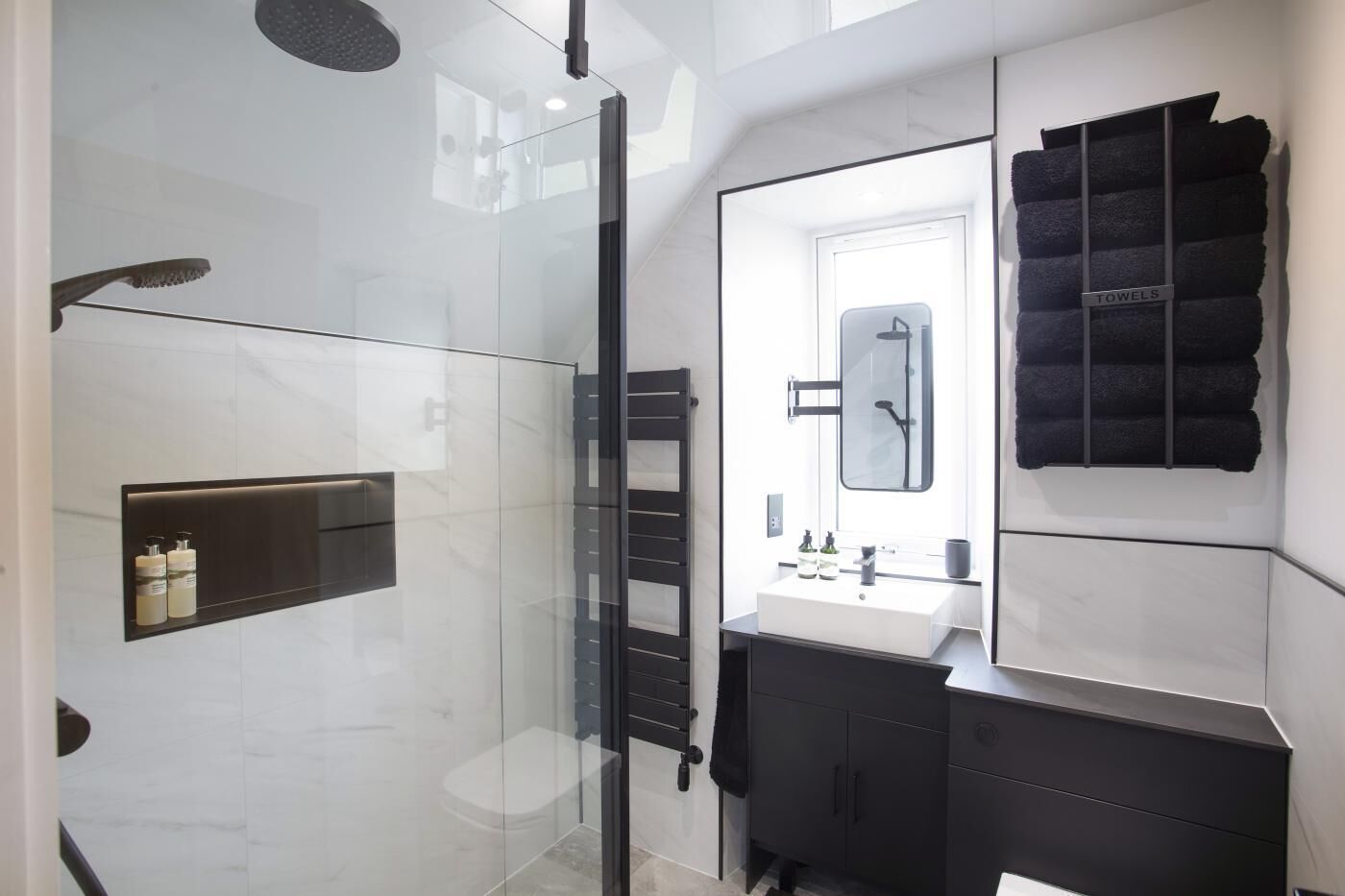 Hair dryer, towels