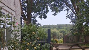 A gated property with a wooden fence, a gate, and a building with a white exterior. - 2 Bed in Crow (oc-h45921) (Ringwood)