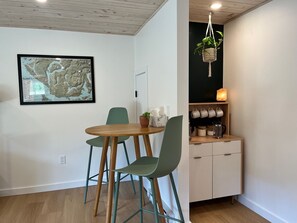 Dining - Salal Suite - Hot Tub, Fire Pit, Spa Bathroom, Luxury Suite, on a Working Farm (Powell River)