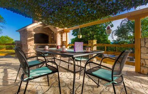 Outdoor dining - Lovely home in Divojevici with private swimming pool, can be inside or outside (Divojevici)