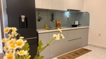 Departamento panorámico, balcón, vista al río | Cocina privada