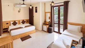 Deluxe Triple Room, Balcony, Mountain View | Desk, blackout curtains, iron/ironing board (on request), free WiFi