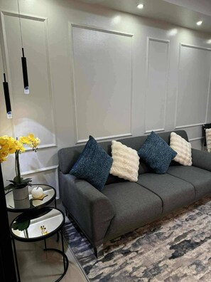 Living area - Cozy Scandinavian-inspired Condo With Balcony Facing SM Mall of Asia (Pasay)