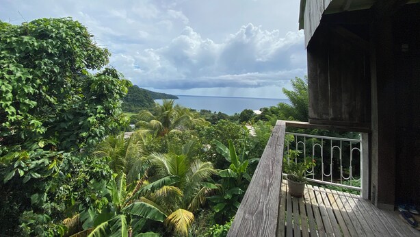 Unclassified image, 1 of 15, button - Wooden house with an ocean view (Berekua)