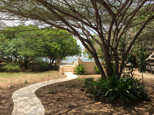 Relaxing private beachfront escape on Manda Island Lamu with ocean sunset view