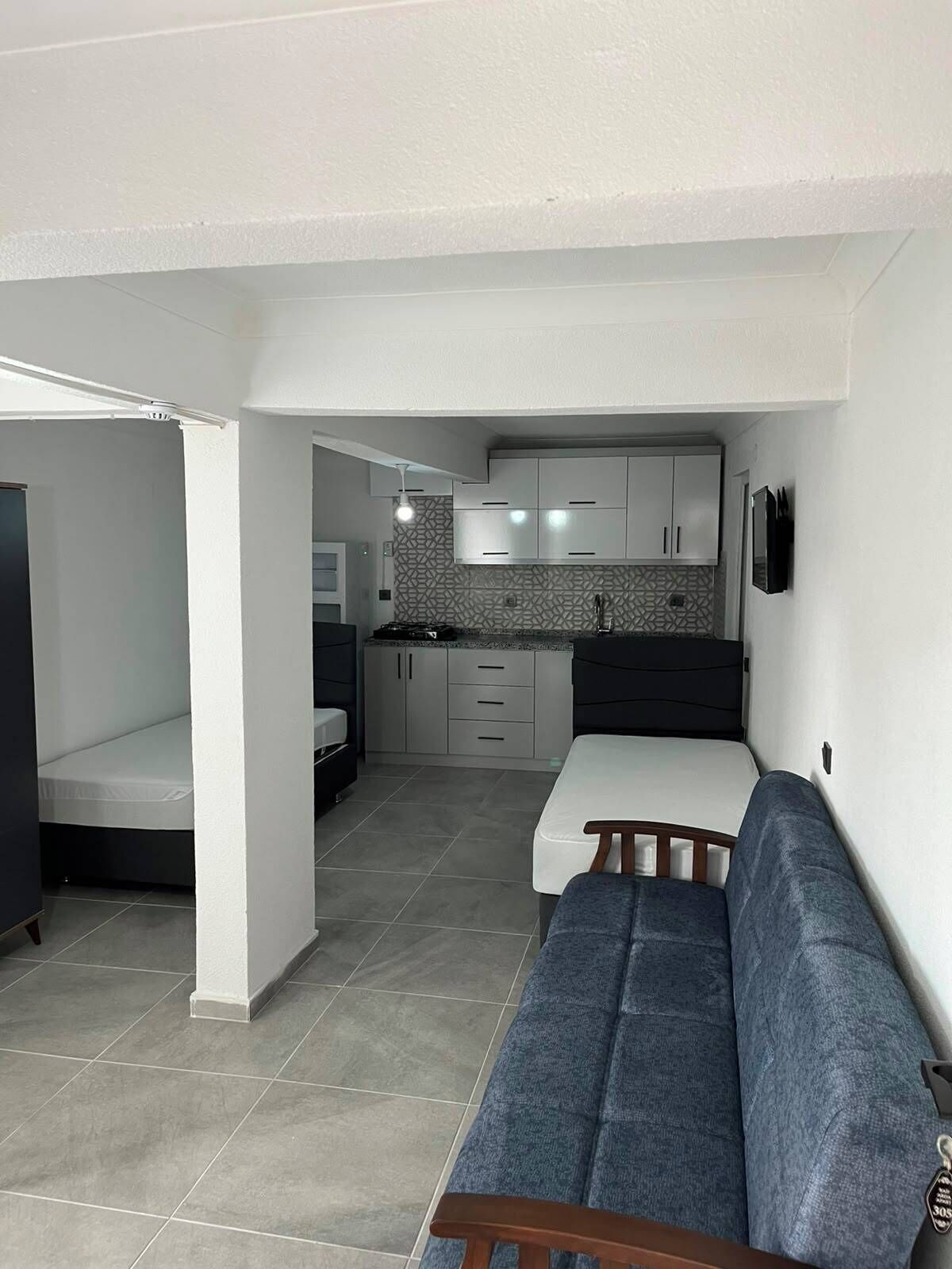Classic Apartment | Desk, laptop workspace, blackout drapes, iron/ironing board
