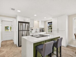 Fridge, microwave, stovetop, toaster - One More Cast Coastal House with Fenced Yard and Screened Porch near the Ocean (Fulton)