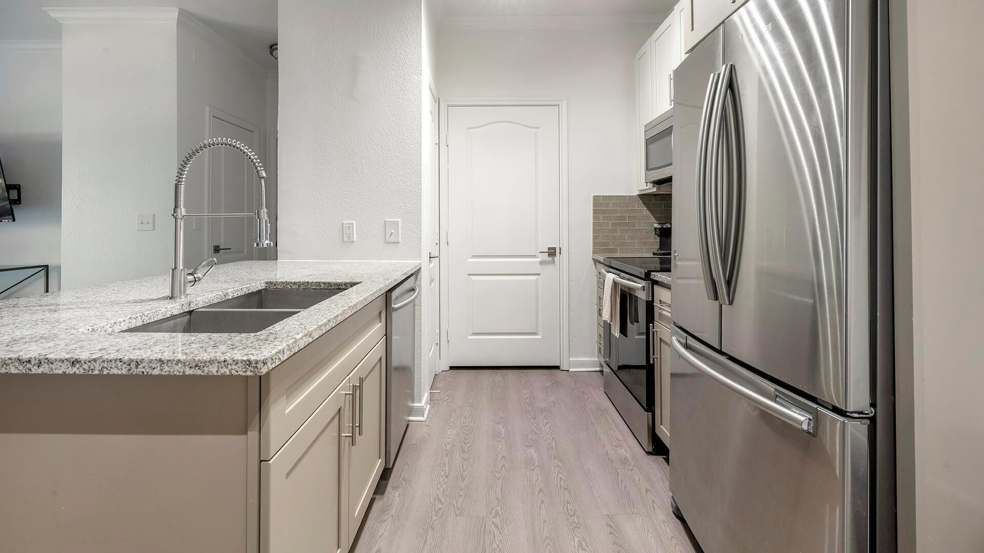 Fridge, dining tables