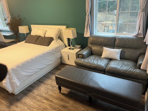 A quiet country space for a weary traveler to relax, have a swim or a hot tub!