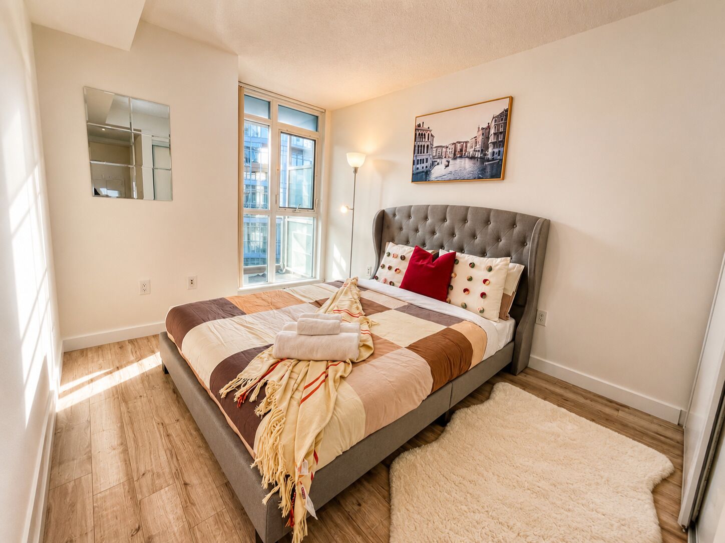 Appartement, balcon, vue ville