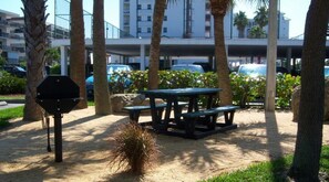 Outdoor dining - Beachfront 2BR Retreat | Balcony + Full Kitchen (Cocoa Beach)