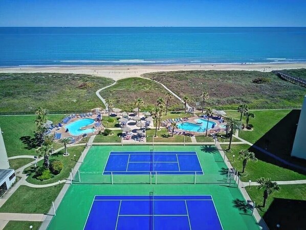 Sports court - Beachfront 2BR Condo | Balcony + Beach Access (South Padre Island)