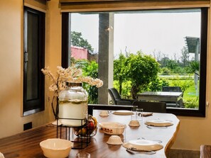 Dining - Rejuvenating & Expansive Farm Retreat with Private Pool & Lawns (Rishikesh)