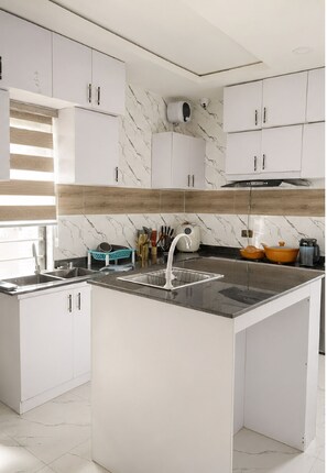 Private kitchen - Serene 3-bedroom apartment. Includes Breakfast, Laundry & SUV Shuttle (enugu)