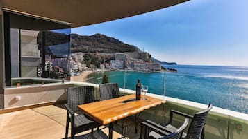 Panoramic Apartment, Sea View | Outdoor dining