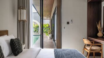 Villa, 2 Bedrooms, Balcony, Pool View | Free WiFi, bed sheets