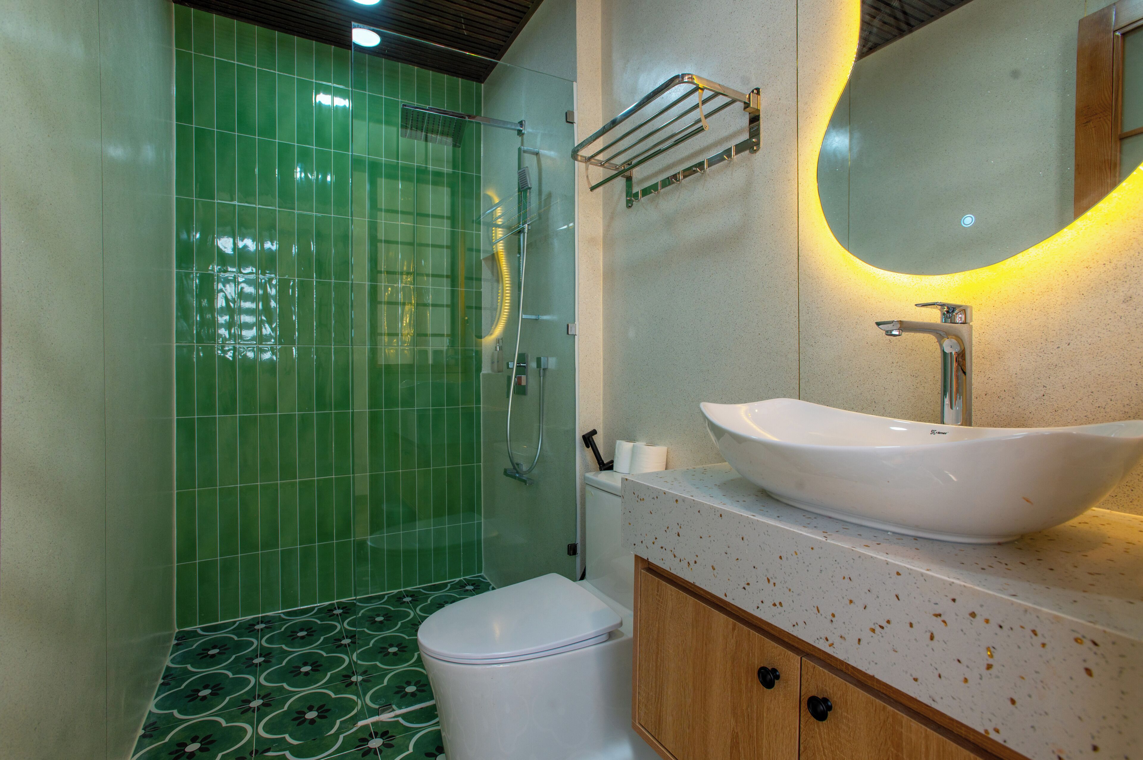 Family Apartment, Balcony, City View | Bathroom | Hair dryer, slippers, towels, soap