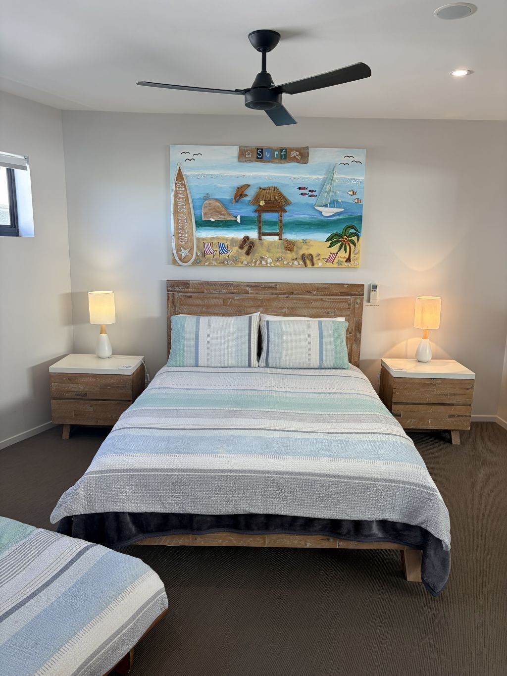 2 bedrooms, desk, iron/ironing board, travel crib