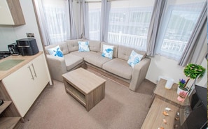 Living area - The Bay View Sea Views Pool Sleeps 6 (Paignton)